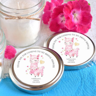 Sticker Rond Merci Aquarelle Llama rose