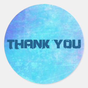Sticker Rond Merci Aquarelles Abstraites doux