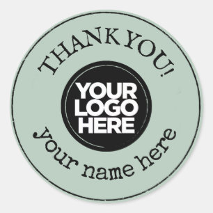 Sticker Rond Merci artisanal minimaliste logo d'entreprise Vert