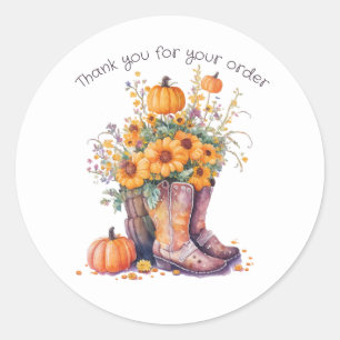 Sticker Rond Merci Automatique Rustique Pour Votre Commande