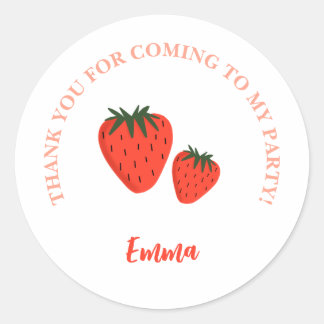 Sticker Rond Merci aux fraises