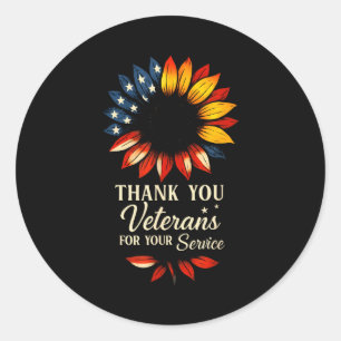 Sticker Rond Merci aux vétérans Jour des vétérans militaires du