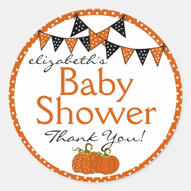 Sticker Rond Merci Baby shower Halloween (Devant)