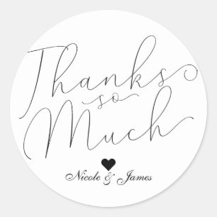Sticker Rond Merci Beaucoup de Merci Type de script noir Favori