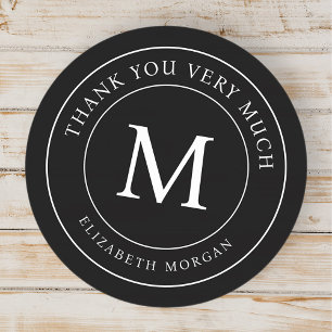 Sticker Rond Merci Beaucoup Monogramme Moderne