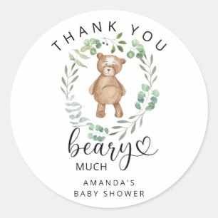 Sticker Rond Merci beaucoup nounours 