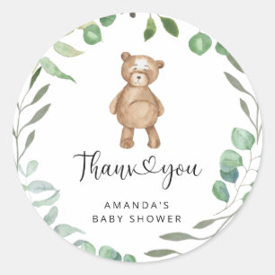 Sticker Rond Merci beaucoup ours