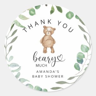 Sticker Rond Merci beaucoup ours