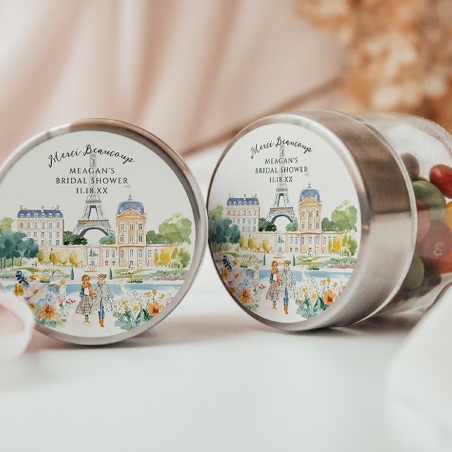 Sticker Rond Merci Beaucoup | Parisian Watercolor Garden (Créateur téléchargé)