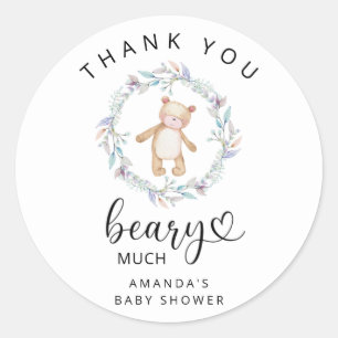Sticker Rond Merci beaucoup Teddy Beary 