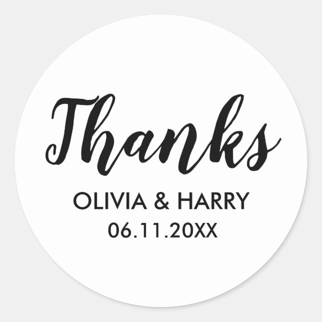 Sticker Rond Merci blanc (Devant)