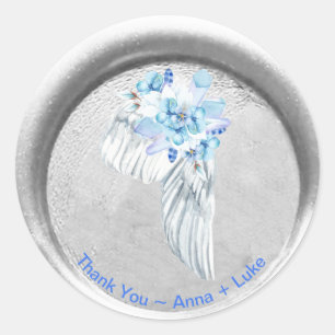 Sticker Rond *~* MERCI Boho Angel Wing Faux Sceau de cire