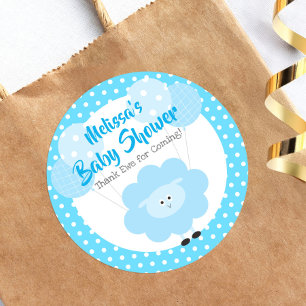 Sticker Rond Merci Cadeau Mignon Kawaii Baby Shower Moderne pou