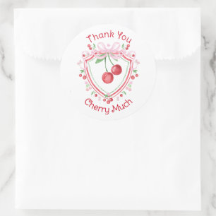 Sticker Rond Merci Cherry Beaucoup Coquette Cherry