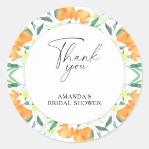Sticker Rond Merci - Citrus - Douche nuptiale