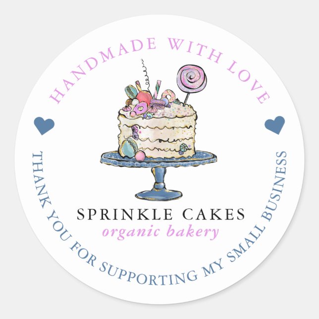 Sticker rond Merci classique de boulangerie (Devant)