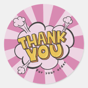 Sticker Rond Merci client Pop Art Business
