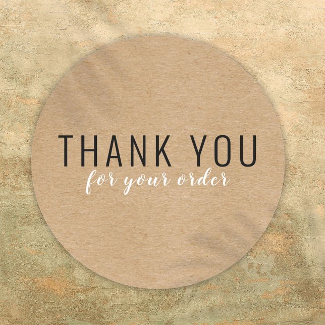 Sticker Rond Merci client rustique simple (Simple Modern Rustic Customer Thank You Classic Round Sticker)