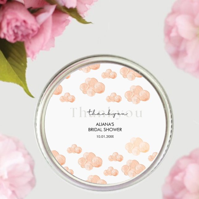 Sticker Rond Merci Cloud 9 Pastel Baby Shower Minimaliste pour  (Créateur téléchargé)