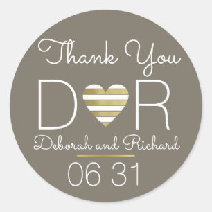 Sticker Rond merci . coeur d'amour .