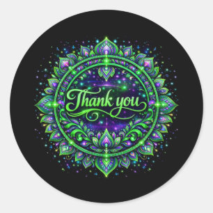 Sticker Rond Merci Conception de gratitude élégante