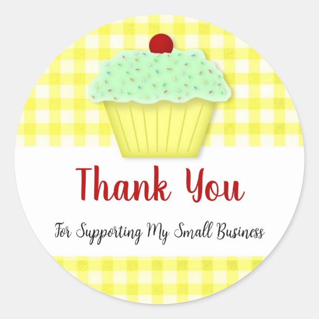 Sticker rond Merci Cupcake Business (Devant)