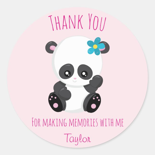 Sticker Rond Merci cutie panda (Devant)