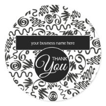Merci d'affaires Doodle Curls Noir et Blanc