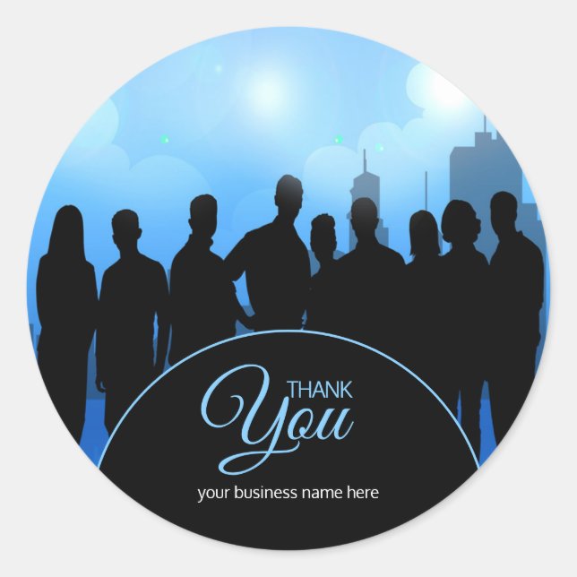Sticker Rond Merci d'affaires Hommes d'affaires Femmes (Devant)