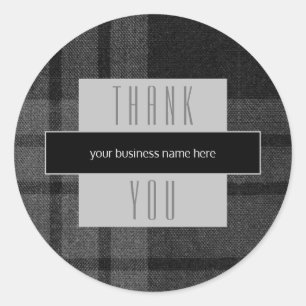 Sticker Rond Merci d'affaires noir