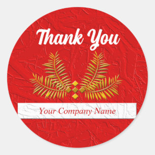 Sticker Rond Merci d'affaires Red et Gold