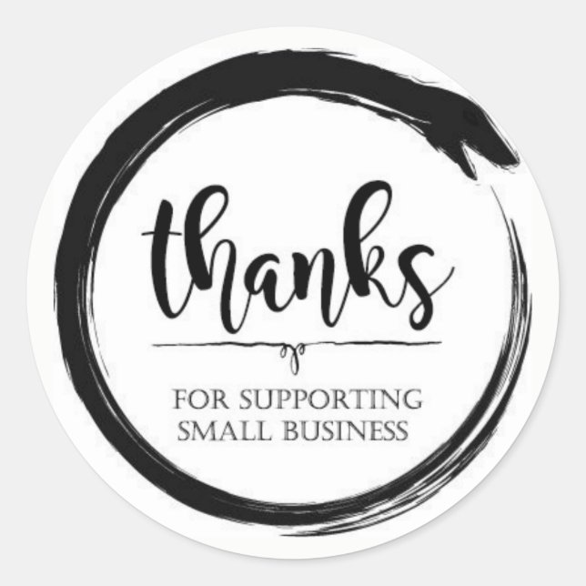 Sticker Rond Merci D'Aider Les Petites Entreprises (Devant)