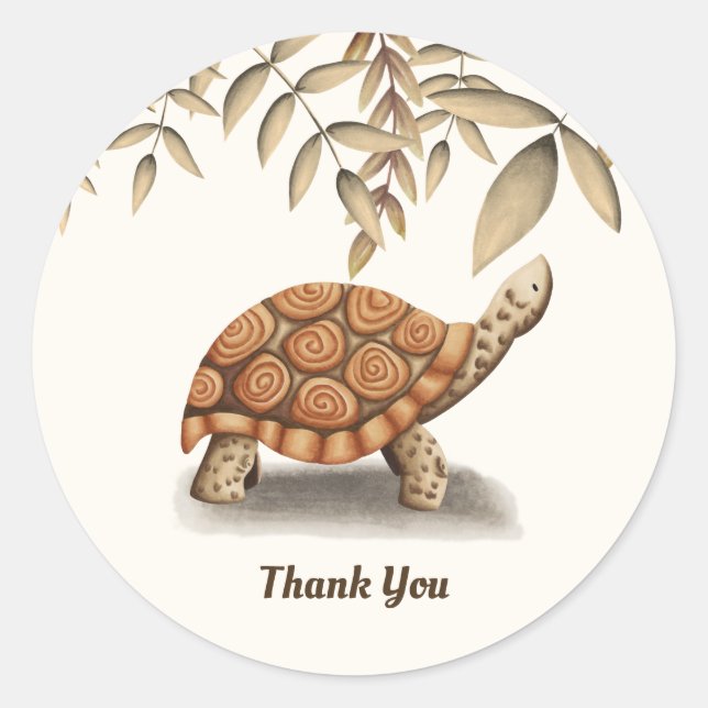 Sticker Rond Merci d'anniversaire de Tortoise (Devant)