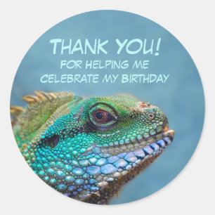 Sticker Rond Merci d'anniversaire d'Iguana