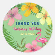 Merci d'anniversaire Flamant Tropical