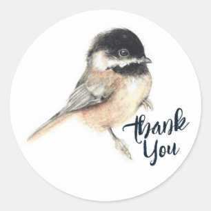 Sticker Rond Merci d'art pour les oiseaux de pousse