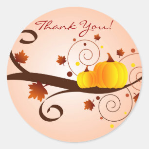 Sticker Rond Merci d'automne ! -autocollant