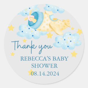 Sticker Rond Merci d'avion jaune vers le haut et vers le bas