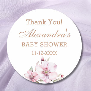 Sticker Rond Merci de Baby shower des Roses Roses Roses Roses R