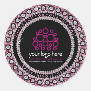 Sticker Rond Merci de bijoux pour votre achat
