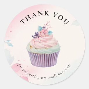 Sticker Rond Merci de boulangerie Cupcake