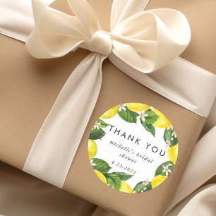 Sticker Rond Merci de Fête des mariées de couronnes de citron d
