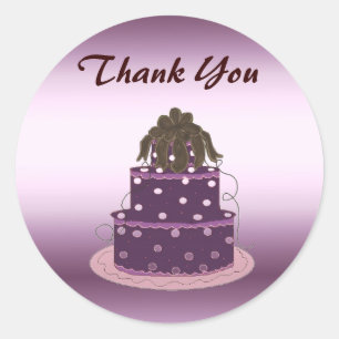 Sticker Rond Merci de gâteau violet moderne