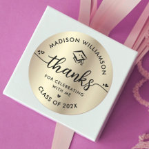 Merci de graduation en or noir Casquette de script