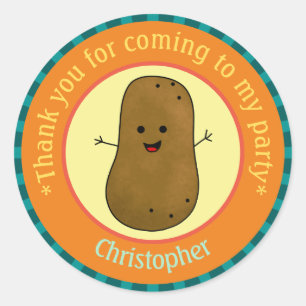 Sticker Rond Merci de la fête de la pomme de terre personnalisé