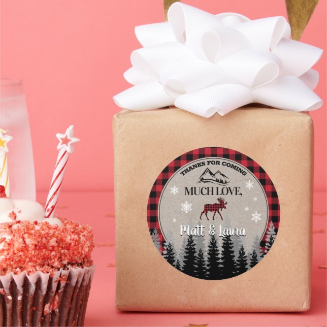 Sticker Rond Merci de la sériole de bison (Fête)