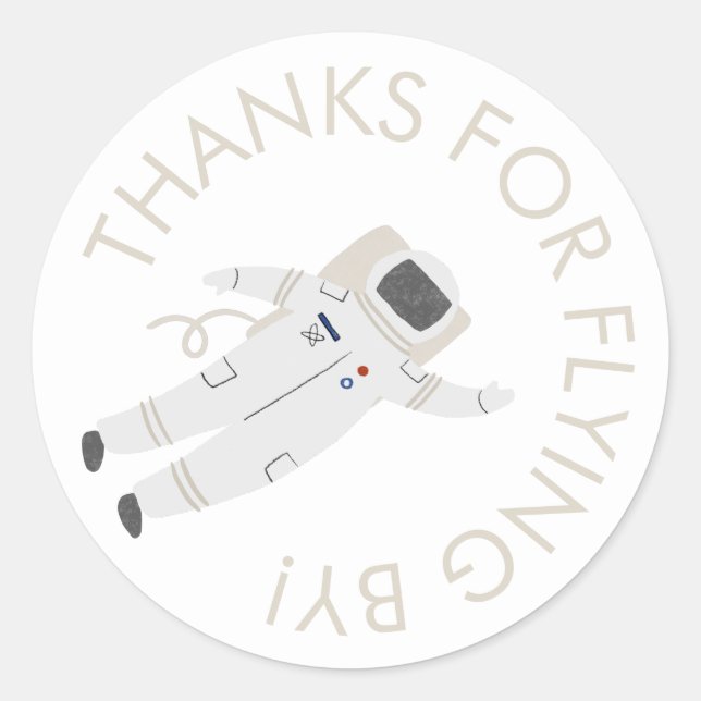 Sticker Rond Merci de l'astronaute de la partie spatiale Favori (Devant)