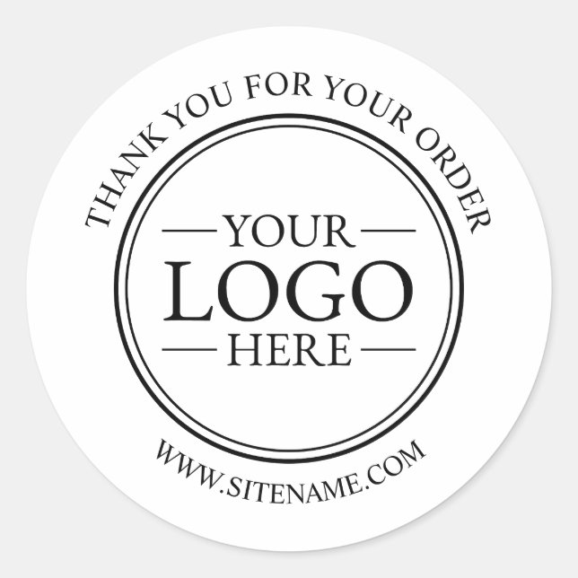 Sticker Rond Merci de logo d'entreprise personnalisé (Devant)