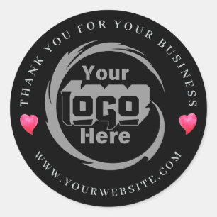 Sticker Rond Merci De Logo Personnalisé Pour Votre Entreprise