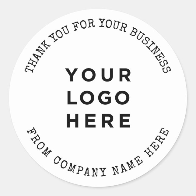 Sticker Rond Merci De Logo Personnalisé Pour Votre Entreprise (Devant)